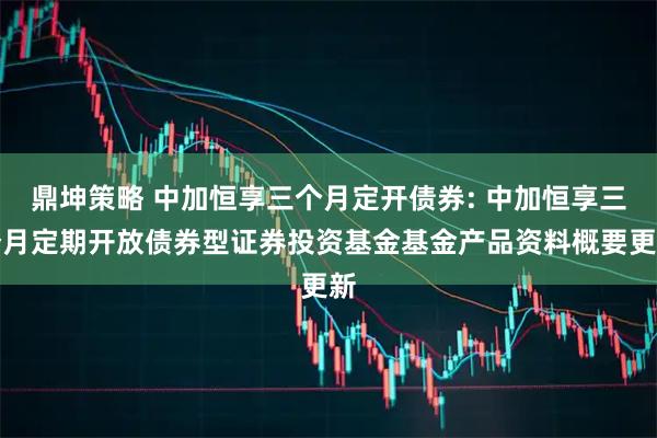 鼎坤策略 中加恒享三个月定开债券: 中加恒享三个月定期开放债券型证券投资基金基金产品资料概要更新