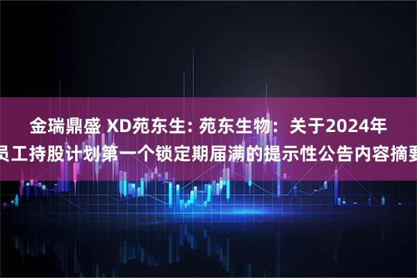 金瑞鼎盛 XD苑东生: 苑东生物：关于2024年员工持股计划第一个锁定期届满的提示性公告内容摘要