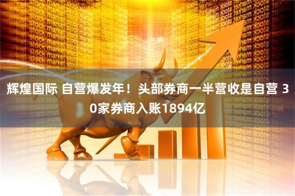 辉煌国际 自营爆发年！头部券商一半营收是自营 30家券商入账1894亿